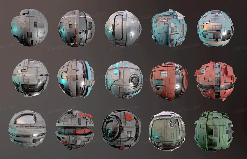 40组科技风格金属凹凸贴图-40 Sci-Fi Materials for Environment Design
