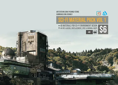40组科技风格金属凹凸贴图-40 Sci-Fi Materials for Environment Design