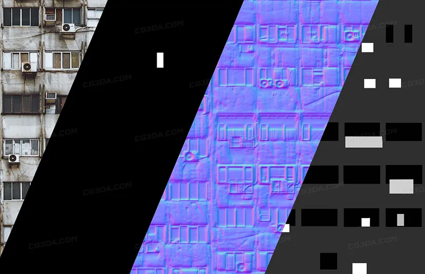 10张公寓建筑大楼pbr贴图-FREE textures - Apartment Buildings PBR Materials (4K)