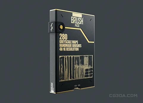 280张中国风水墨毛笔黑白纹理笔刷Brush Pack