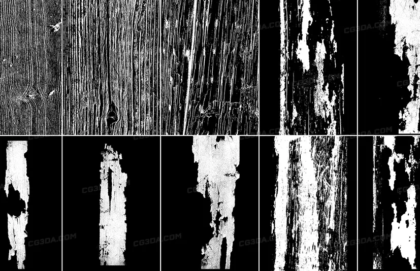 72个木纹表面缺陷凹凸黑白贴图-Wood surface Imperfection Vol 03