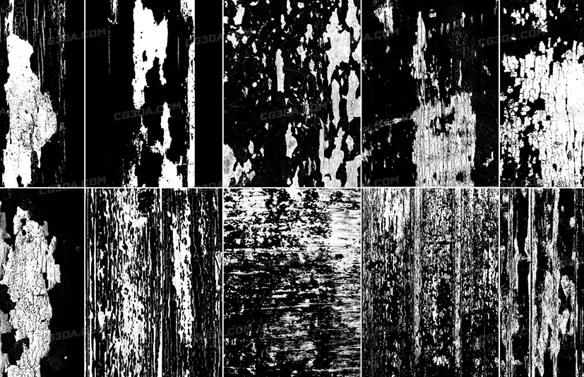 72个木纹表面缺陷凹凸黑白贴图-Wood surface Imperfection Vol 03