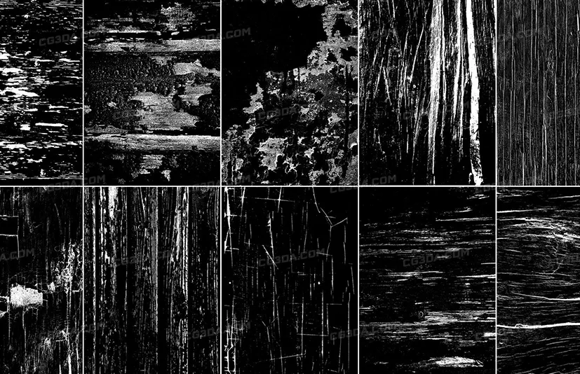 72个木纹表面缺陷凹凸黑白贴图-Wood surface Imperfection Vol 03