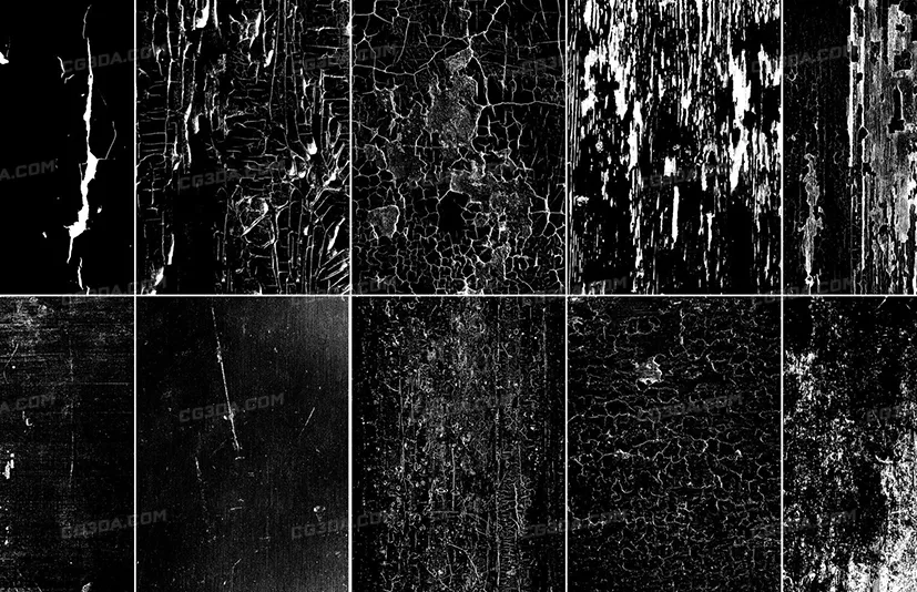 72个木纹表面缺陷凹凸黑白贴图-Wood surface Imperfection Vol 03