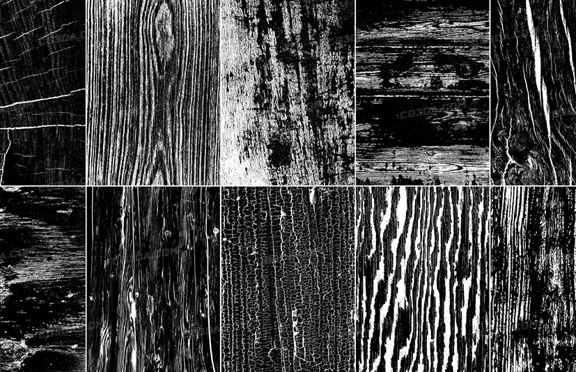 72个木纹表面缺陷凹凸黑白贴图-Wood surface Imperfection Vol 03