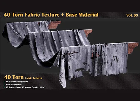 破损的布料贴图 - 40 Torn Fabric Texture - VOL 05