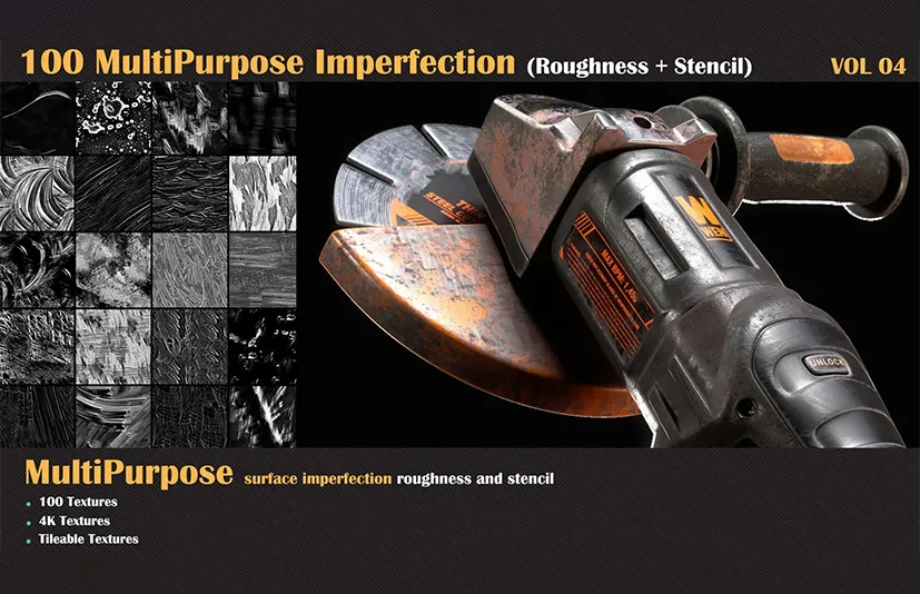 磨损划痕贴图 - 100 MultiPurpose Imperfection - VOL 04