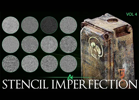 100个缺陷纹理 - MEGA PACK - 100 Practical and useful Stencil imperfection VOL 4