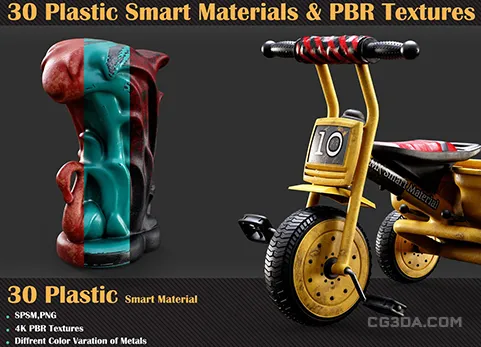 30个塑料智能材质-30 Plastic Smart Materials & PBR Textures – VOL 10