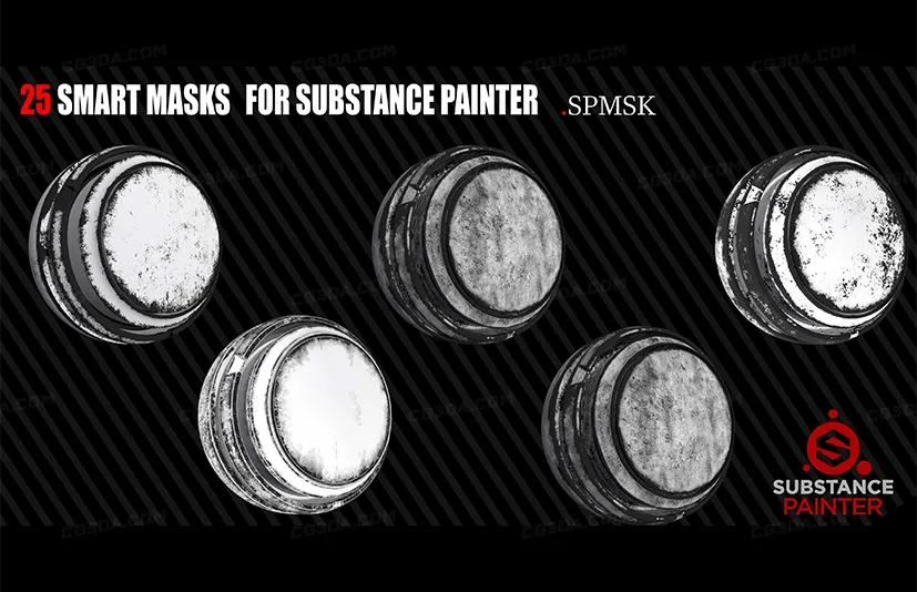 25个智能蒙版-25 Smart Mask For Substance Painter