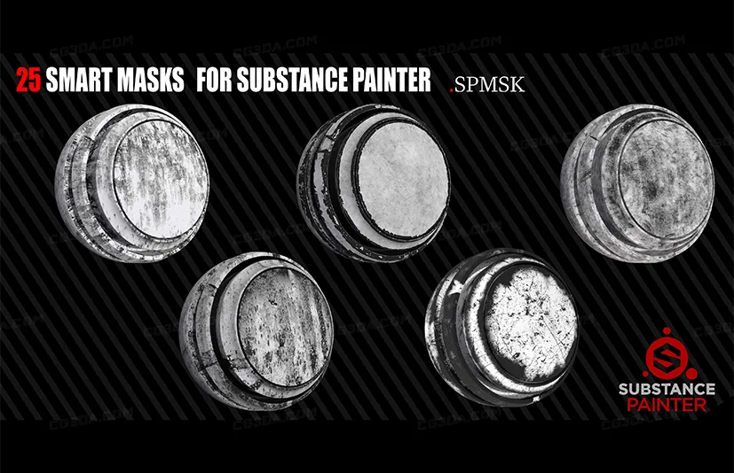 25个智能蒙版-25 Smart Mask For Substance Painter