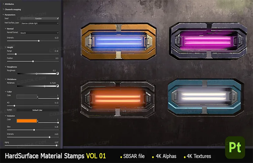 15个硬表面材质-15 HardSurface Material Stamps