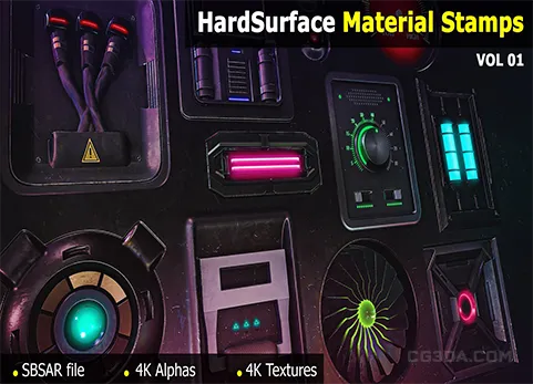 15个硬表面材质-15 HardSurface Material Stamps