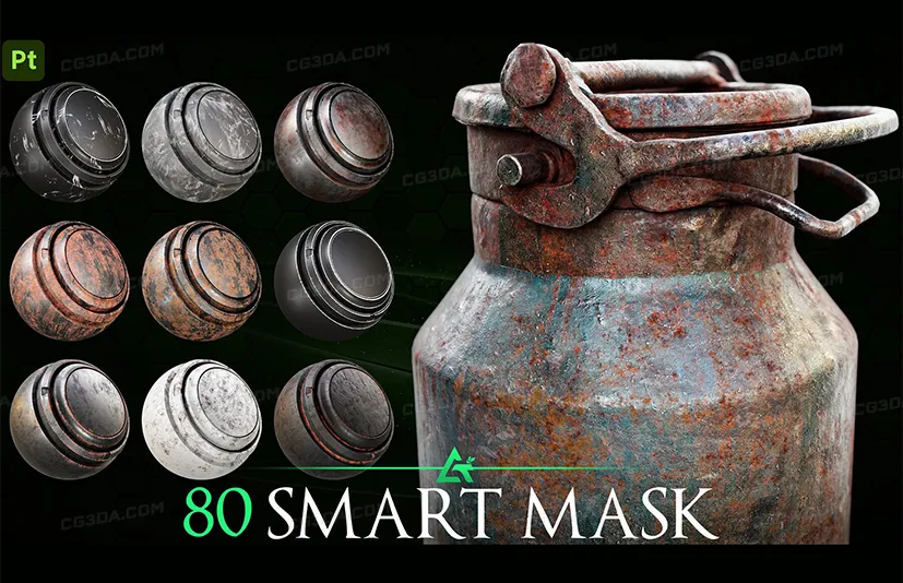 80个高细节智能遮罩-80 High-Detail Smart Mask - Texturing Essential / substance painter - MEGA PACK