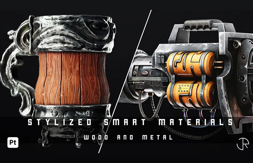 风格化木纹金属智能材质 - Stylized Smart Materials Wood & Metal Vol 02