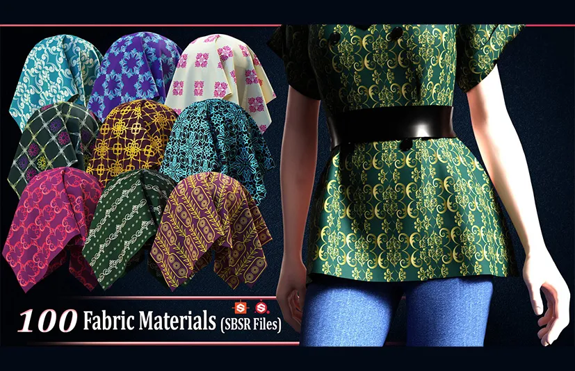 布纹布料材质 - 100 Fabric Materials-SBSAR-Vol01
