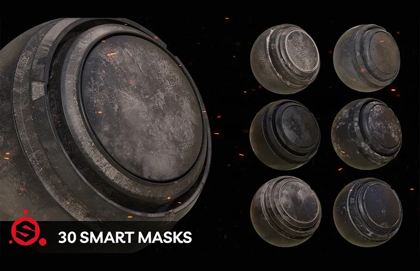 智能遮罩 - 30 Smart Masks For Substance Painter