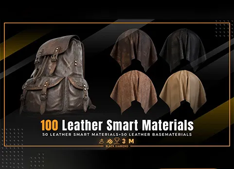 皮革智能材质 - 100 Leather Smart Materials with high details