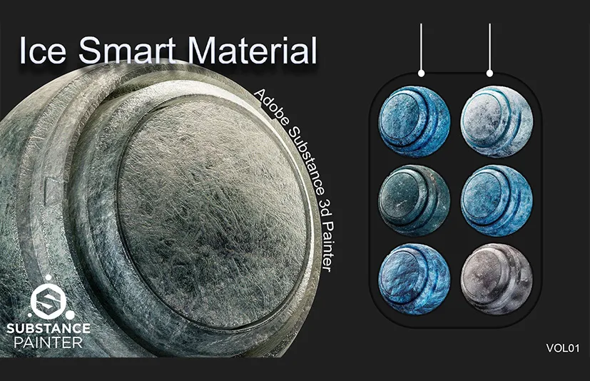 冰智能材质 - Ice Smart Material - Adobe Substance 3D Painter - VOL 01
