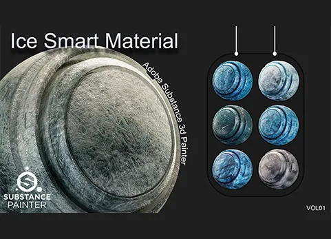 冰智能材质 - Ice Smart Material - Adobe Substance 3D Painter - VOL 01