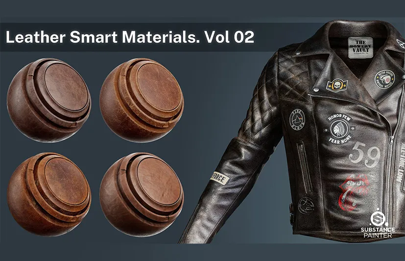 皮革智能材质 - Leather Smart Materials for Substance painter VOL 02
