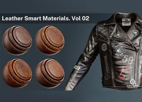 皮革智能材质 - Leather Smart Materials for Substance painter VOL 02