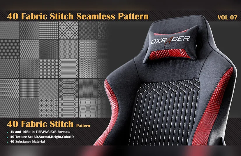 40 种织物无缝图案 - 40 Fabric Stitch Seamless Pattern - VOL 07