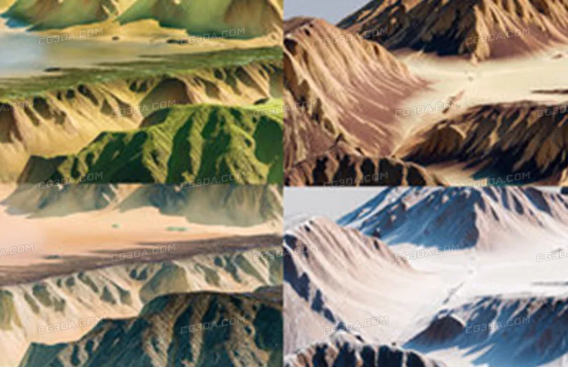 10个山谷景观高清贴图-Landscape Kit - Valley