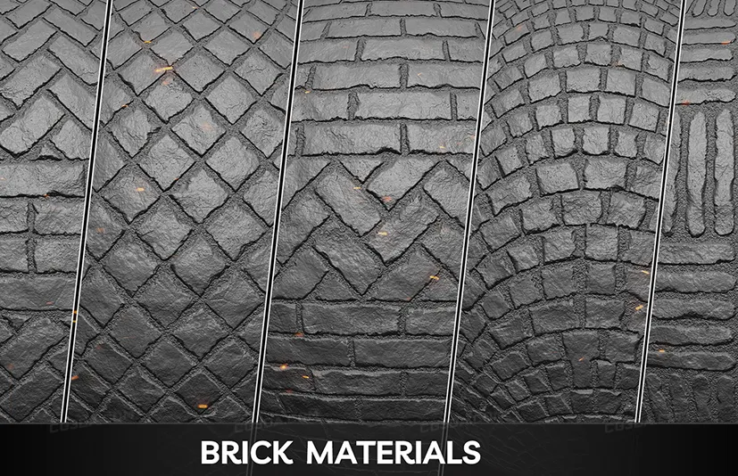 20个砖墙2K Alpha透明通道高清无缝纹理 - 20 Tileable Brick Wall Alphas