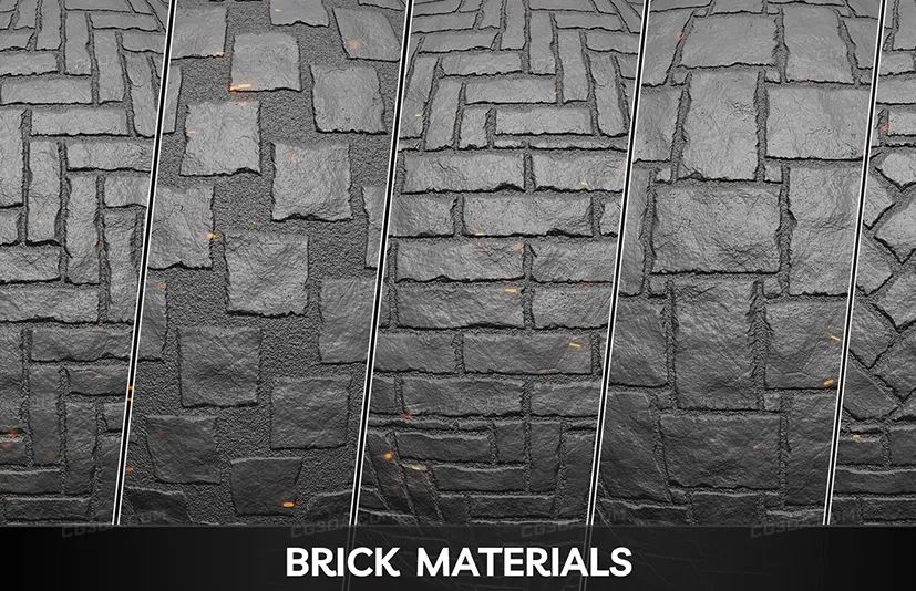 20个砖墙2K Alpha透明通道高清无缝纹理 - 20 Tileable Brick Wall Alphas