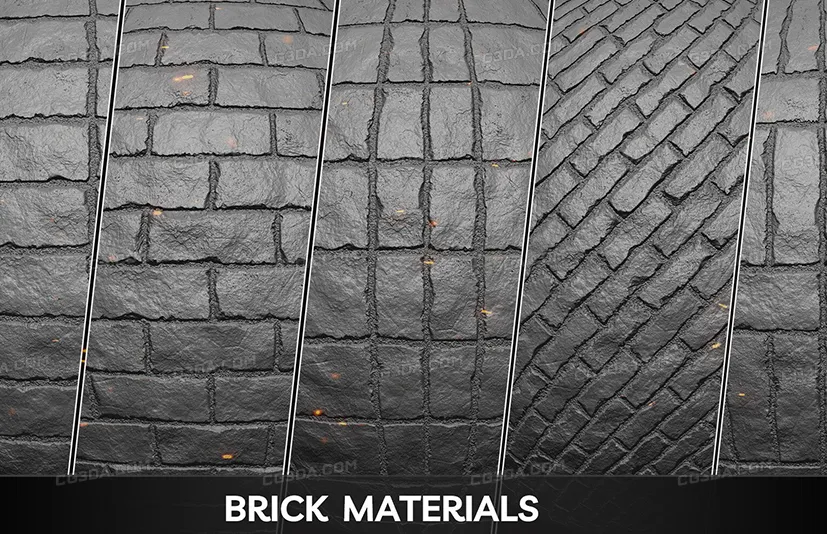 20个砖墙2K Alpha透明通道高清无缝纹理 - 20 Tileable Brick Wall Alphas