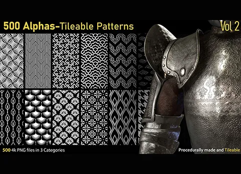 平铺花纹图案 - 500 Alphas-Tileable Patterns-Vol2