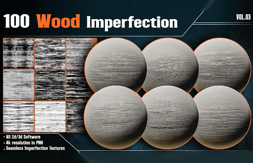 木纹贴图 - 100 Wood Imperfection Texture - Vol.03 ( + Free Sample )