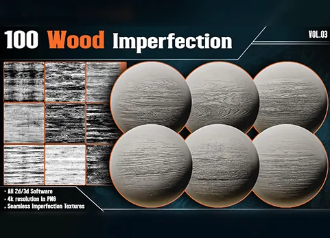 木纹贴图 - 100 Wood Imperfection Texture - Vol.03 ( + Free Sample )