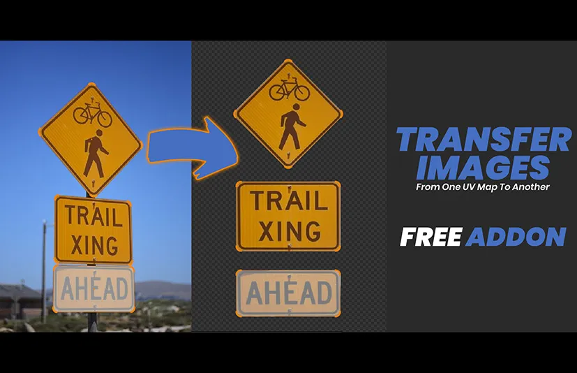 Blender一键转换UV贴图插件 - Transfer Images v1.0