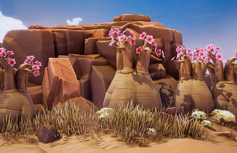 沙漠景观-Crimson Desert Landscape