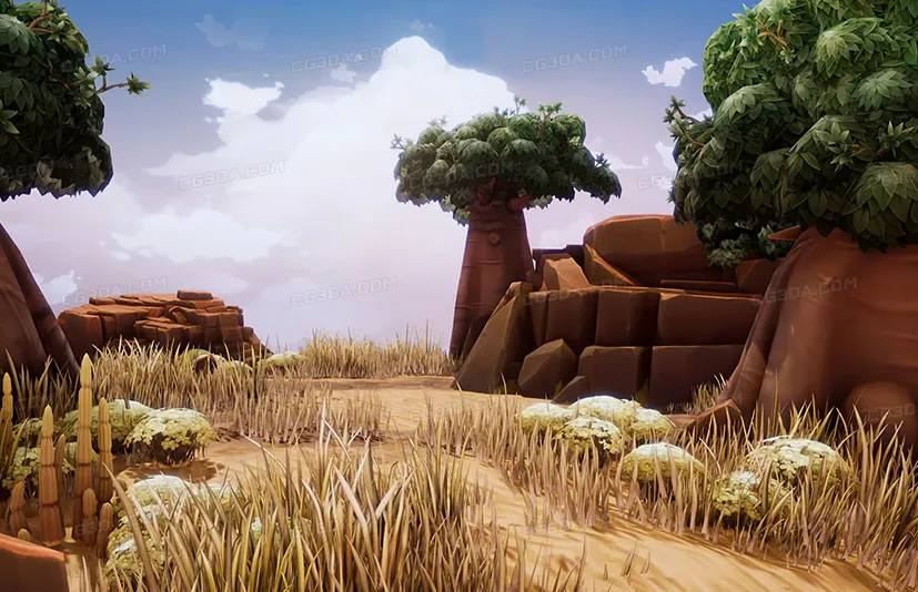 沙漠景观-Crimson Desert Landscape