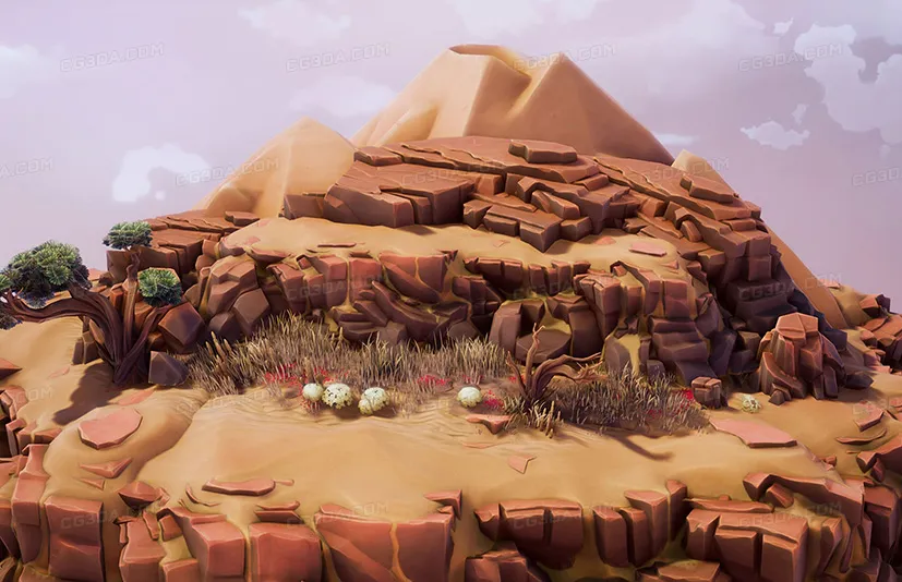 沙漠景观-Crimson Desert Landscape
