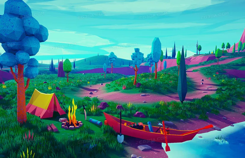 低多边形风格化环境-Low Poly Stylized Environment