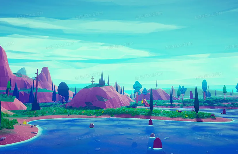 低多边形风格化环境-Low Poly Stylized Environment