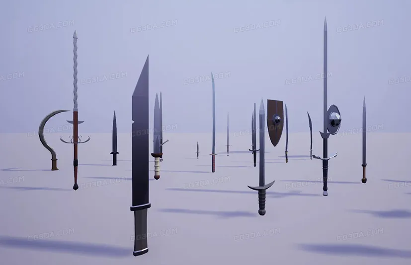 中世纪军械库-Medieval Low Poly Armory Pack