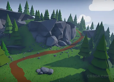 风格化低多边形环境 - Stylized Low Poly Environment