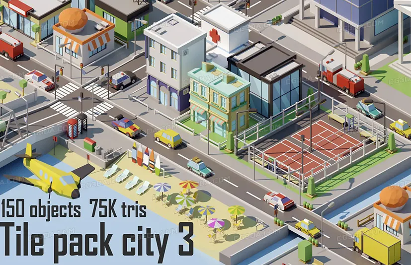 风格化城市-Tile pack city 3