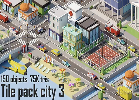 风格化城市-Tile pack city 3