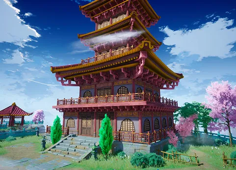 风格化东方幻想环境 - Cartoon Stylized Oriental Fantasy Environment