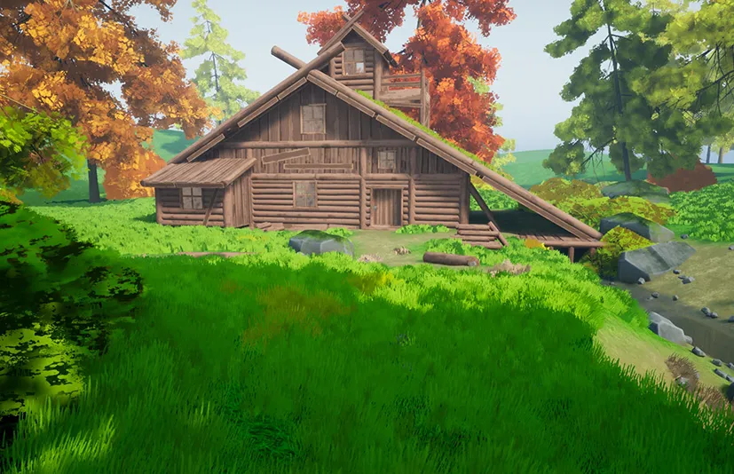 风格化的小木屋 - Stylized Log Cabin