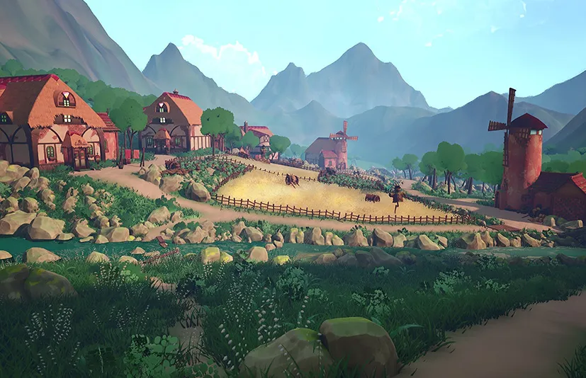 风格化风车谷 - Stylized Windmill Valley - UE5 ( Stylized , Valley , Windmill , Stylized )