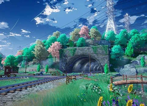 卡通风格化的山谷环境 - Cartoon Stylized Valley Environment