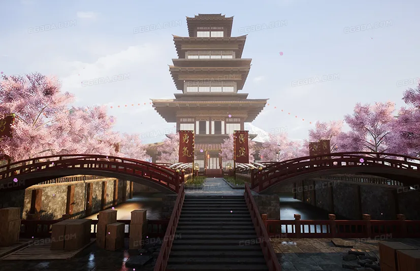 日式古建筑-Modular Asian Medieval City