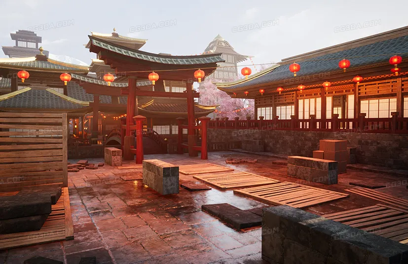 日式古建筑-Modular Asian Medieval City